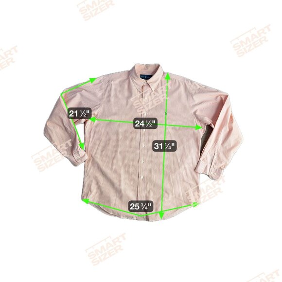 Ralph Lauren Yarmouth Orange Pinstriped Button Down Shirt Mens Size 16 Pony Prep - Picture 2 of 6